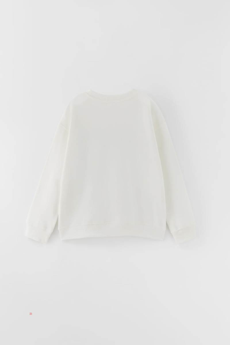 ZARA NEW YORK Hoodie Tjej Vita | BLQXJ-1632