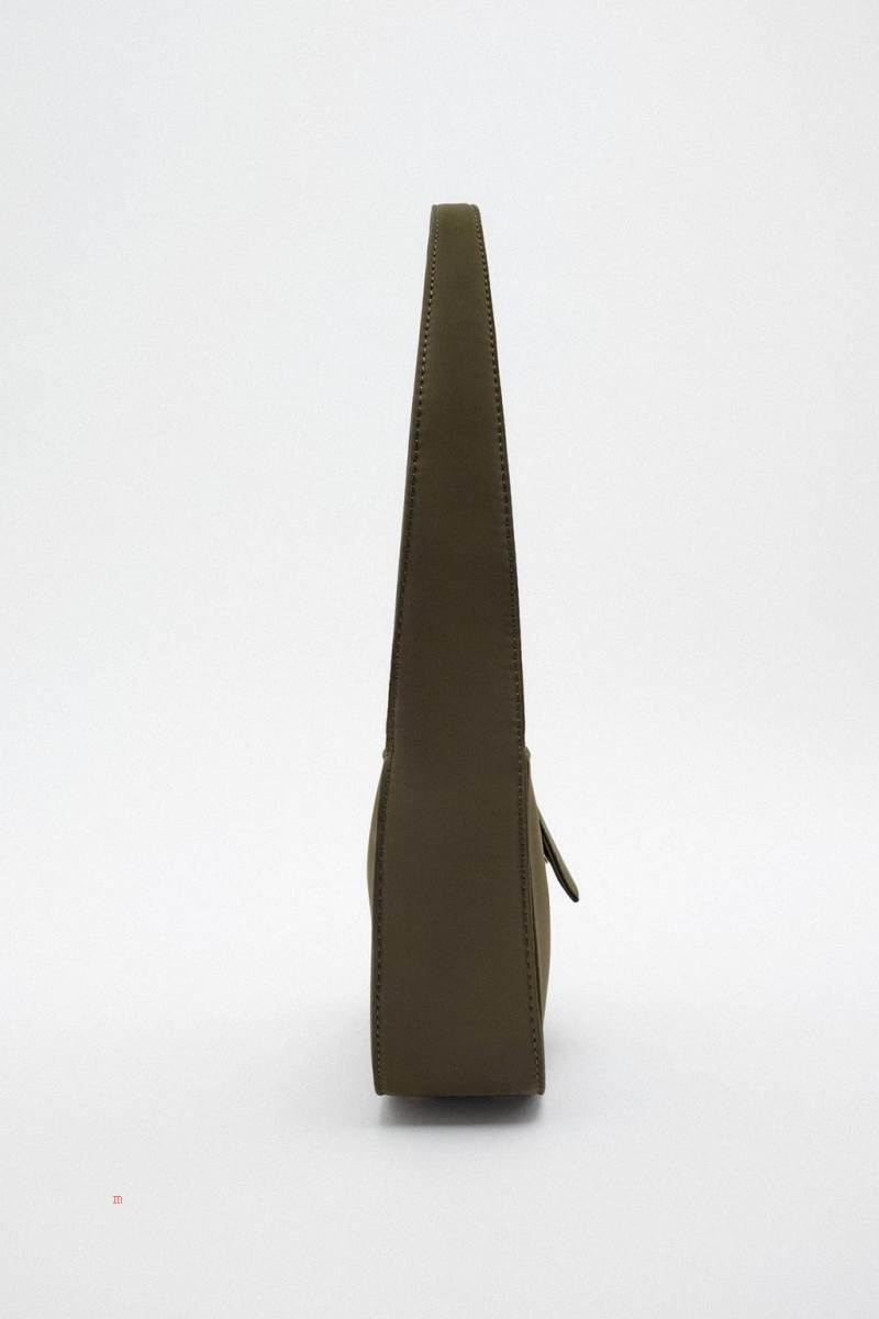 ZARA NYLON Axelväska Dam Khaki Gröna | XPHOZ-7452