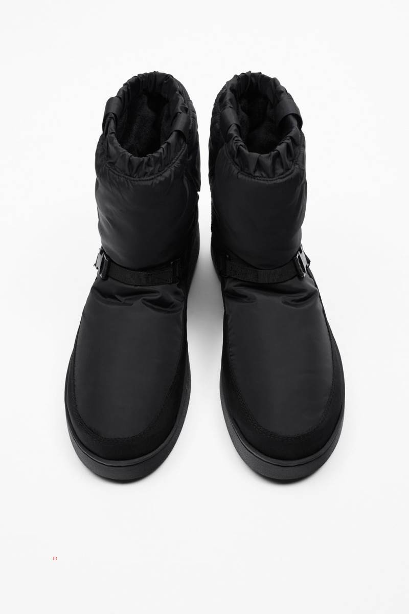 ZARA NYLON BOOT WITH LINING Vinterkängor Herr Svarta | AZLXH-0273