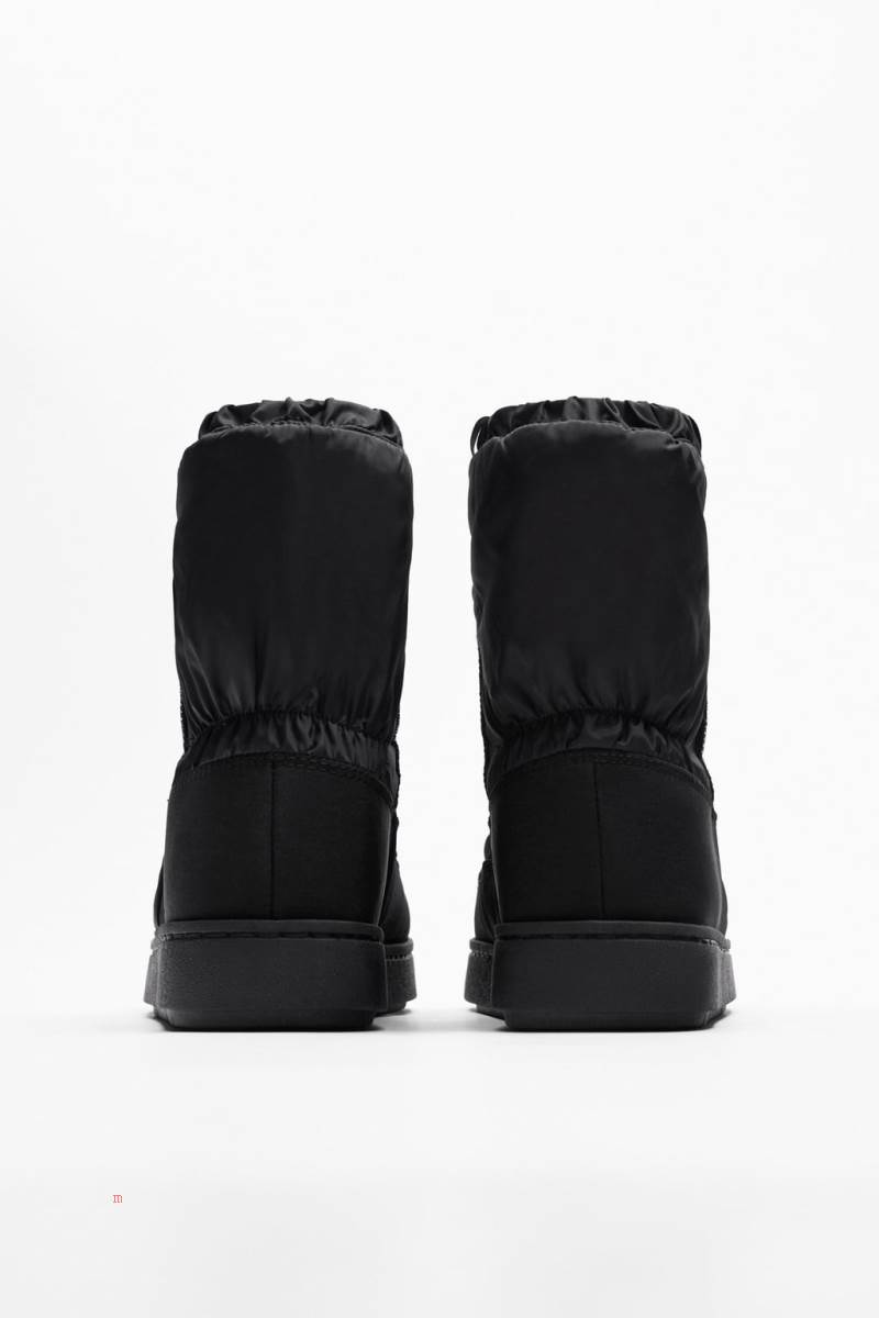 ZARA NYLON BOOT WITH LINING Vinterkängor Herr Svarta | AZLXH-0273