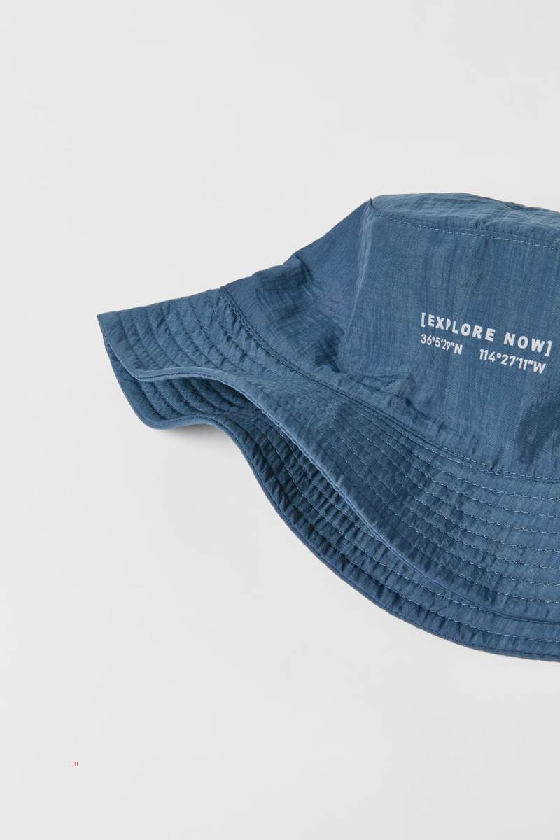 ZARA NYLON EXPLORER BUCKET Hatt Tjej Blå | DOASL-3190