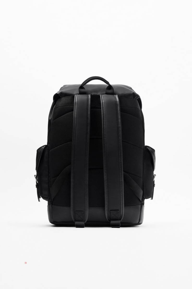ZARA NYLON EXPLORER Ryggsäck Herr Svarta | HUIDV-2589