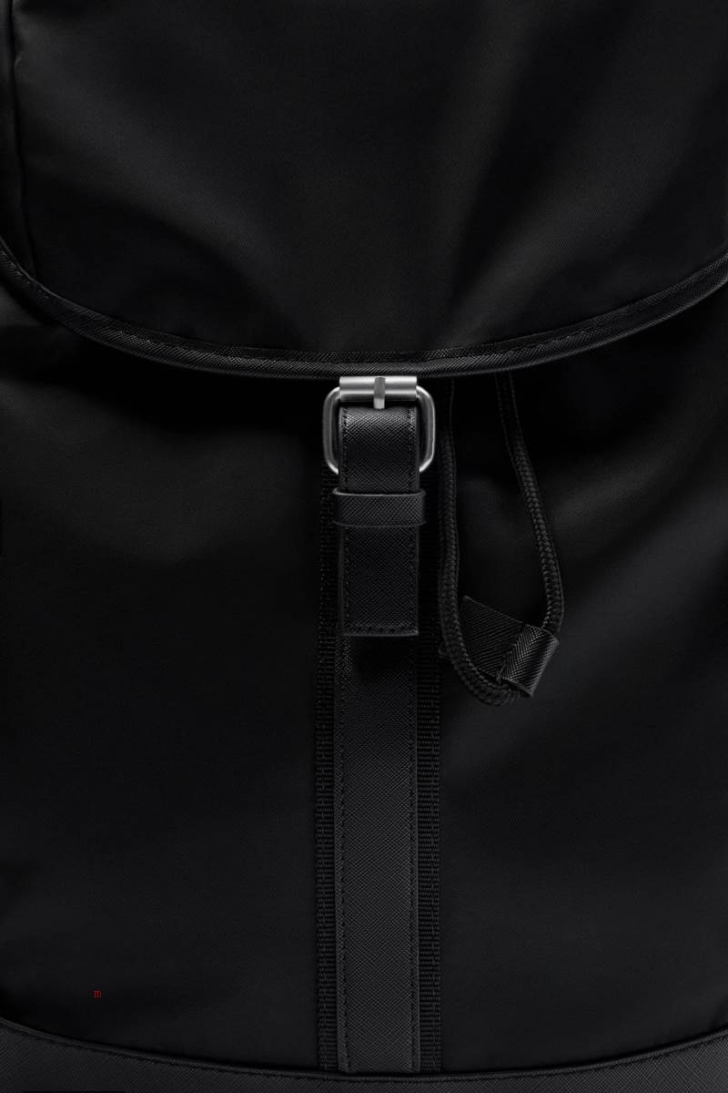 ZARA NYLON EXPLORER Ryggsäck Herr Svarta | HUIDV-2589