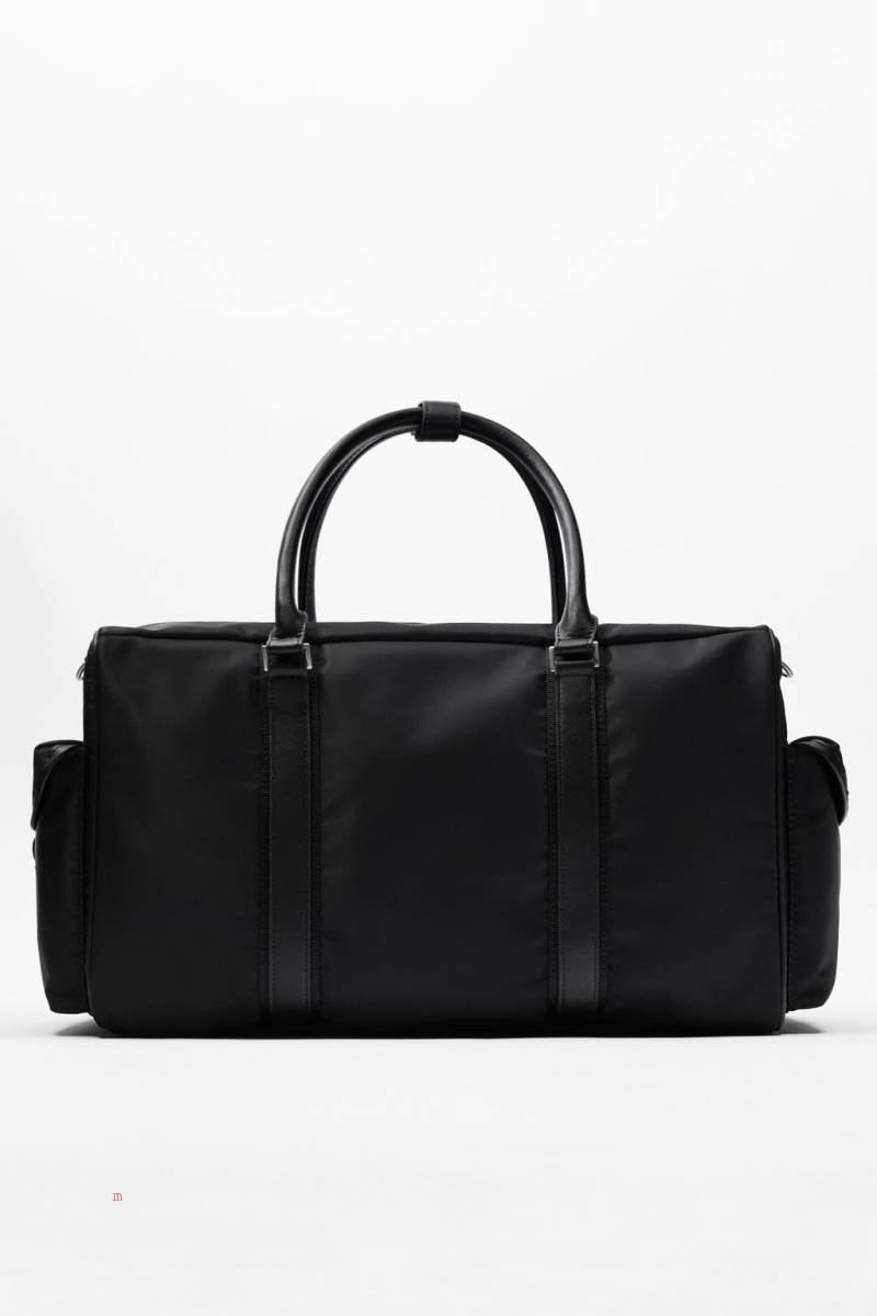 ZARA NYLON HOLDALL Handväska Herr Svarta | HUEDV-1043