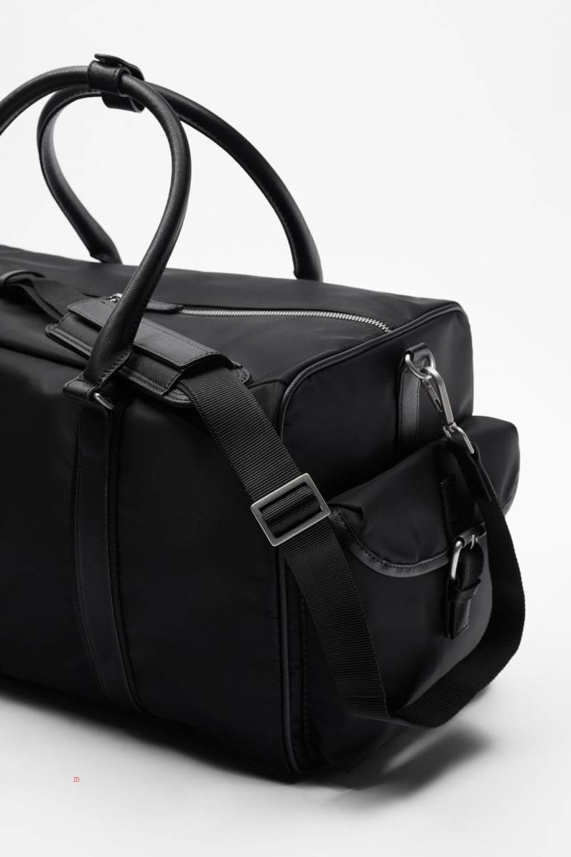 ZARA NYLON HOLDALL Handväska Herr Svarta | HUEDV-1043