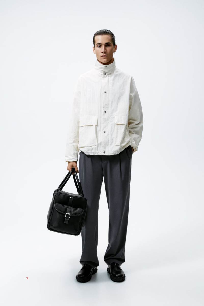 ZARA NYLON HOLDALL Handväska Herr Svarta | HUEDV-1043