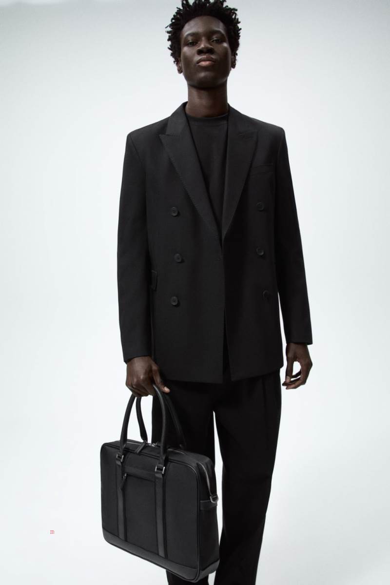 ZARA NYLON Portfölj Herr Svarta | QGITA-3285