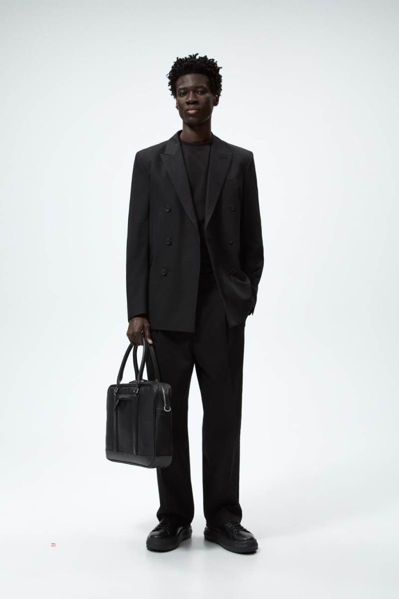 ZARA NYLON Portfölj Herr Svarta | QGITA-3285