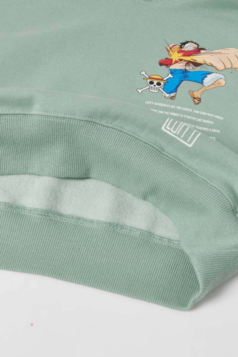 ZARA ONE PIECE © Hoodie Pojke Gröna | WPXDE-1720