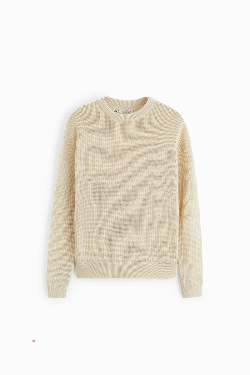 ZARA OPEN-KNIT Tröjor Herr Svarta Vita | BRCYZ-4130