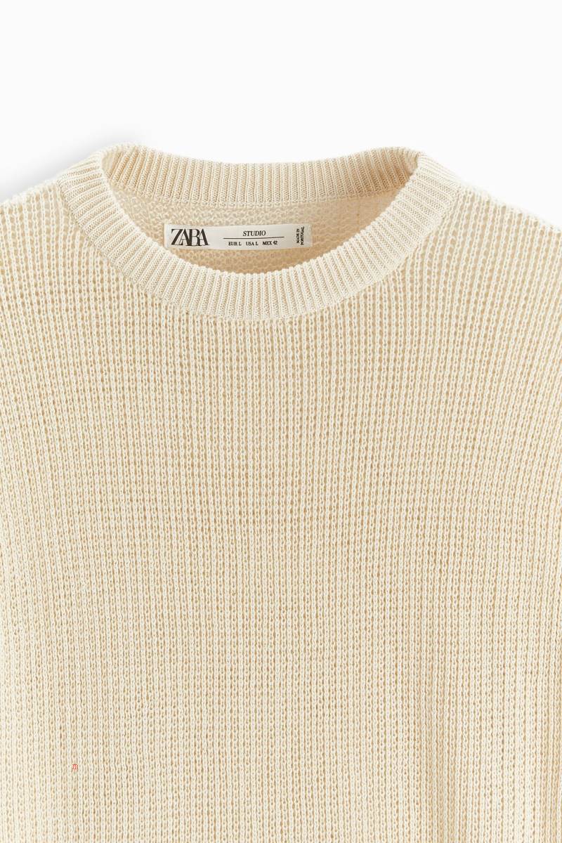 ZARA OPEN-KNIT Tröjor Herr Svarta Vita | BRCYZ-4130
