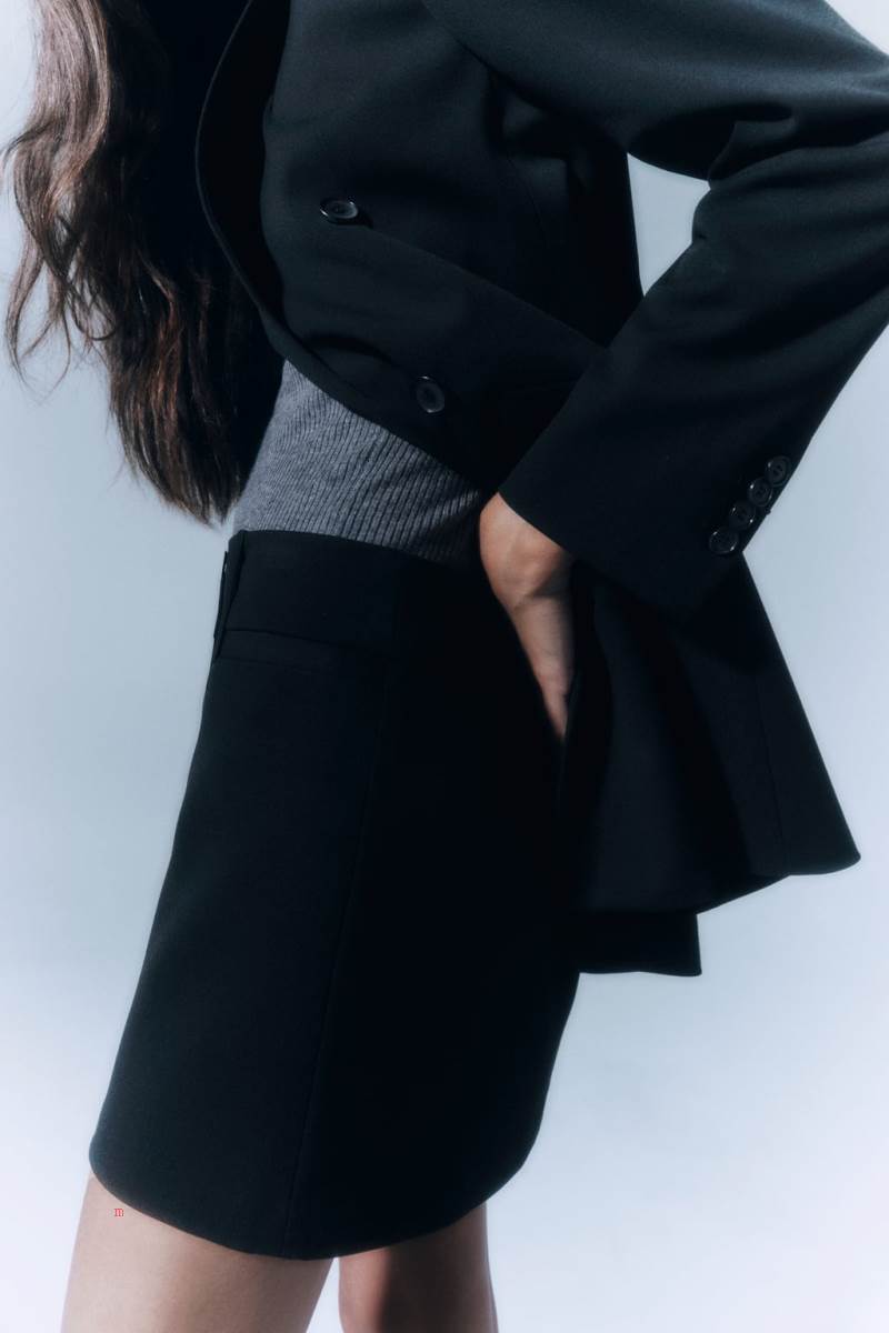 ZARA OPEN WITH BUTTONS Blazers Dam Svarta | ZVRAT-4678
