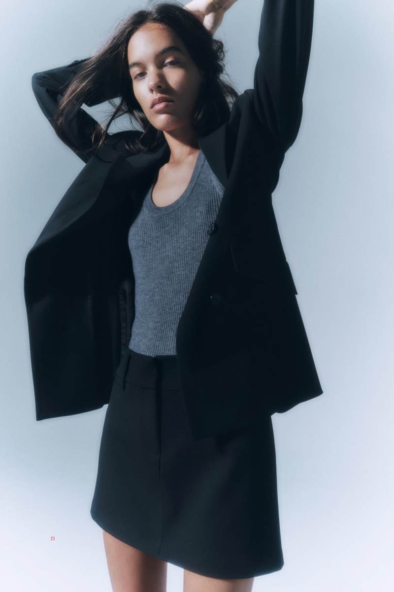 ZARA OPEN WITH BUTTONS Blazers Dam Svarta | ZVRAT-4678