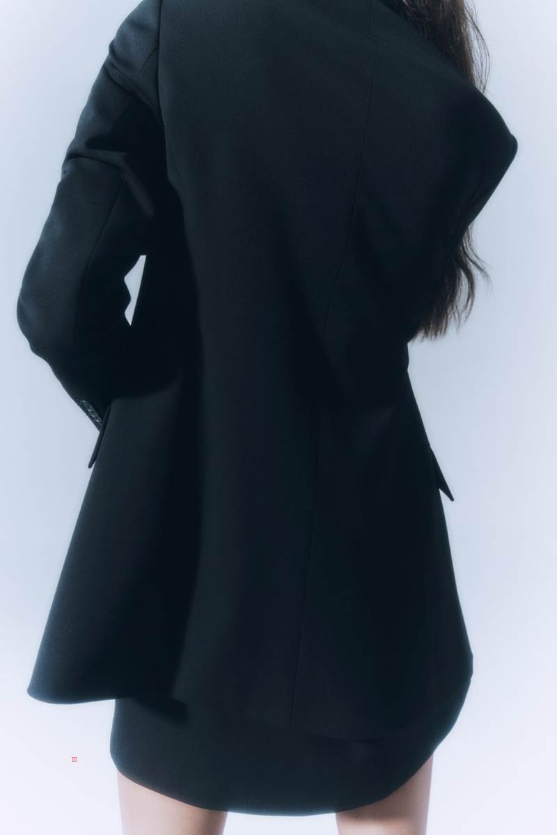 ZARA OPEN WITH BUTTONS Blazers Dam Svarta | ZVRAT-4678
