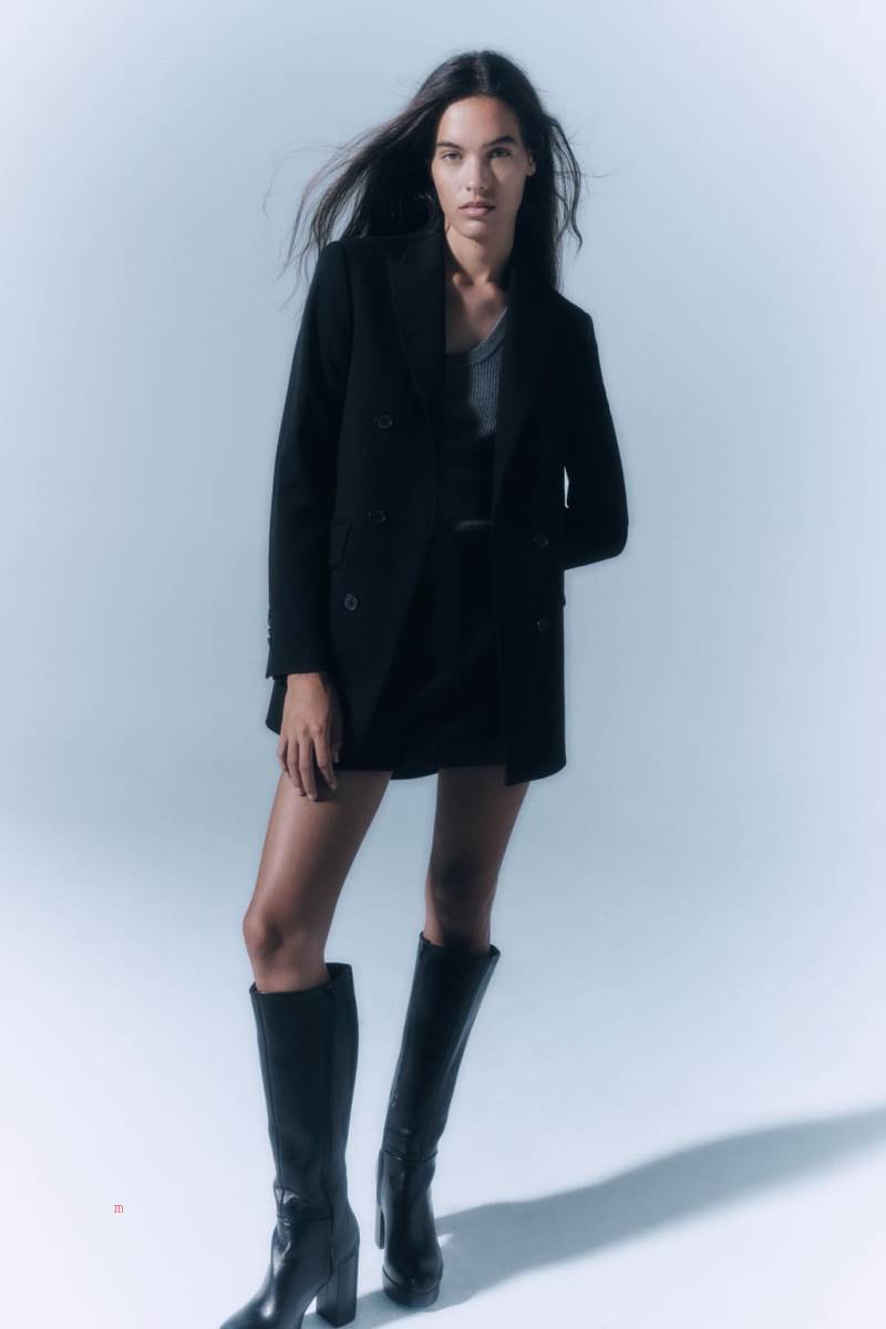 ZARA OPEN WITH BUTTONS Blazers Dam Svarta | ZVRAT-4678