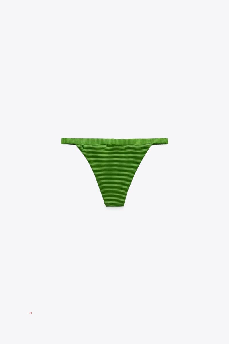 ZARA OTTOMAN BIKINI BOTTOMS Badkläder Dam Gröna | ENLUS-3064