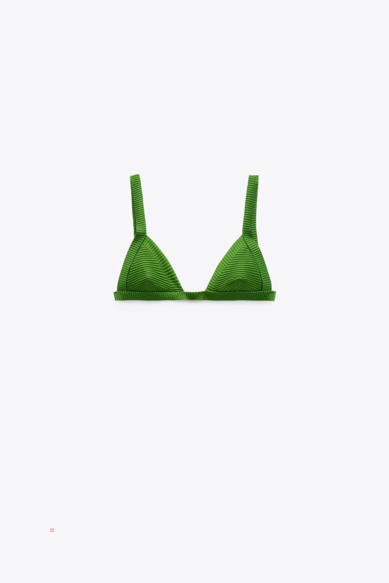 ZARA OTTOMAN BIKINI TOP Badkläder Dam Gröna | JTOUG-6129