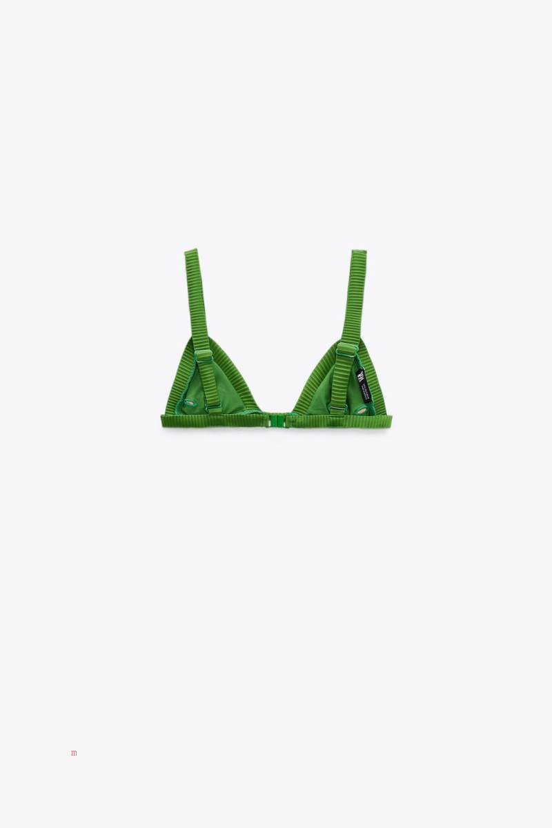 ZARA OTTOMAN BIKINI TOP Badkläder Dam Gröna | JTOUG-6129