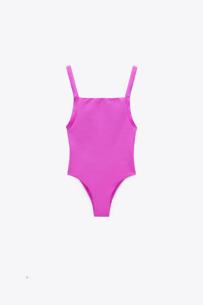ZARA OTTOMAN Baddräkter Dam Fuchsia | ZTIYF-5026