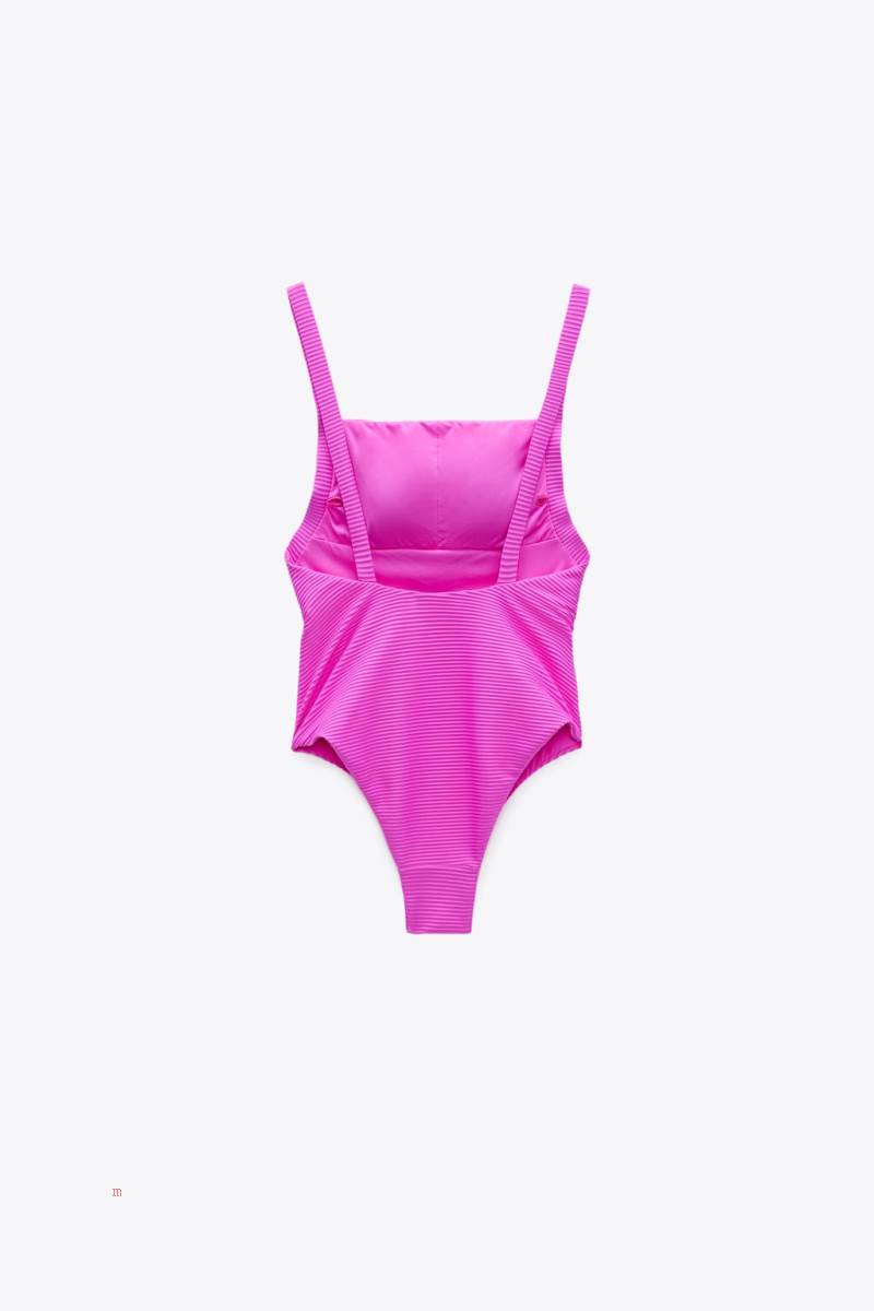 ZARA OTTOMAN Baddräkter Dam Fuchsia | ZTIYF-5026