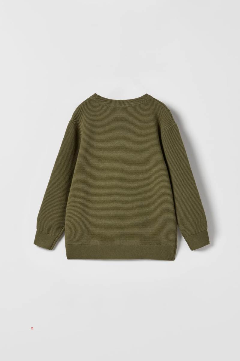 ZARA OTTOMAN KNIT Tröjor Pojke Khaki | BRFSV-3028
