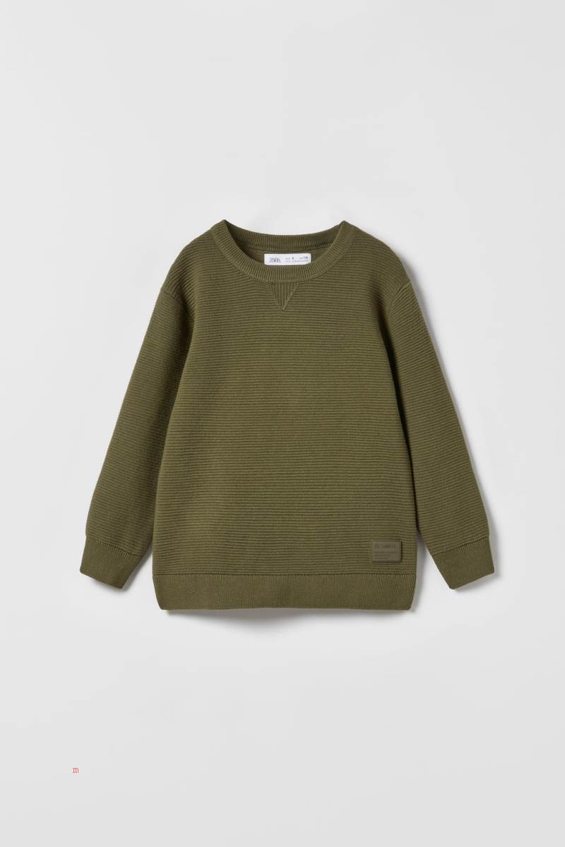 ZARA OTTOMAN KNIT Tröjor Pojke Khaki | BRFSV-3028