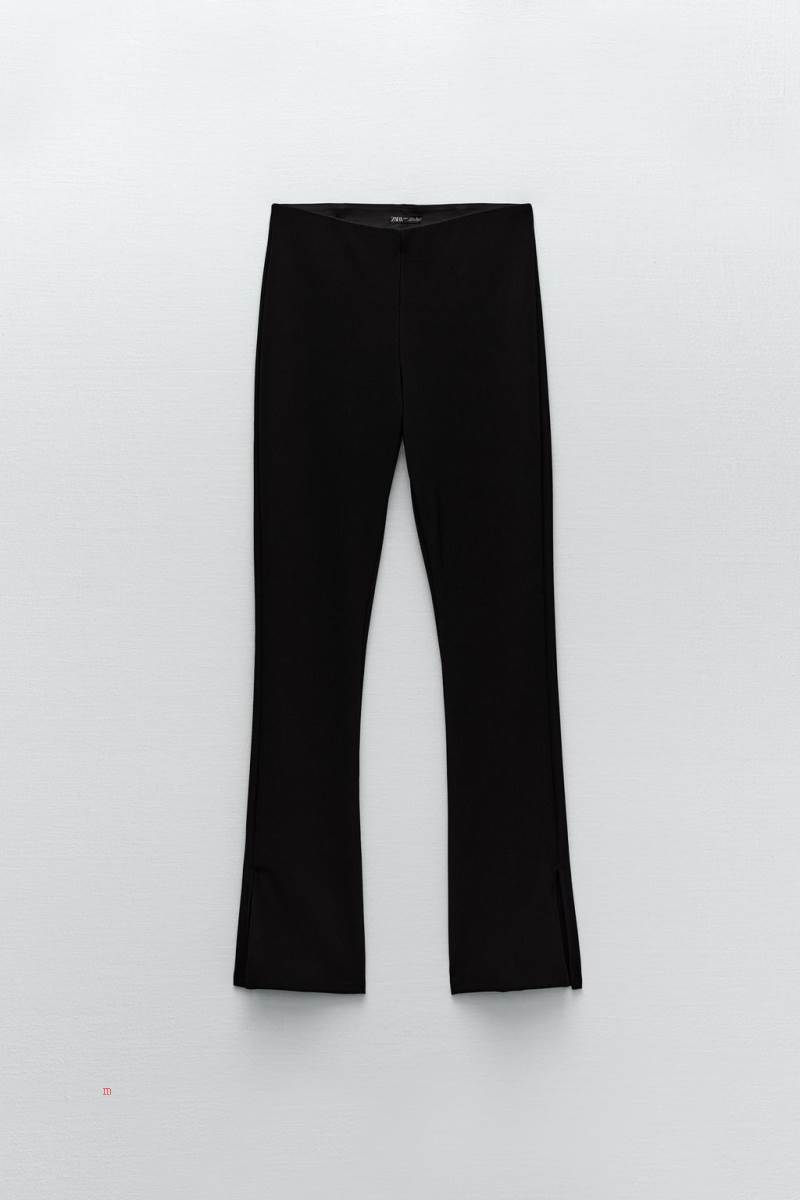 ZARA OTTOMAN SPLIT HEM Leggings Dam Svarta | PHTQJ-2104