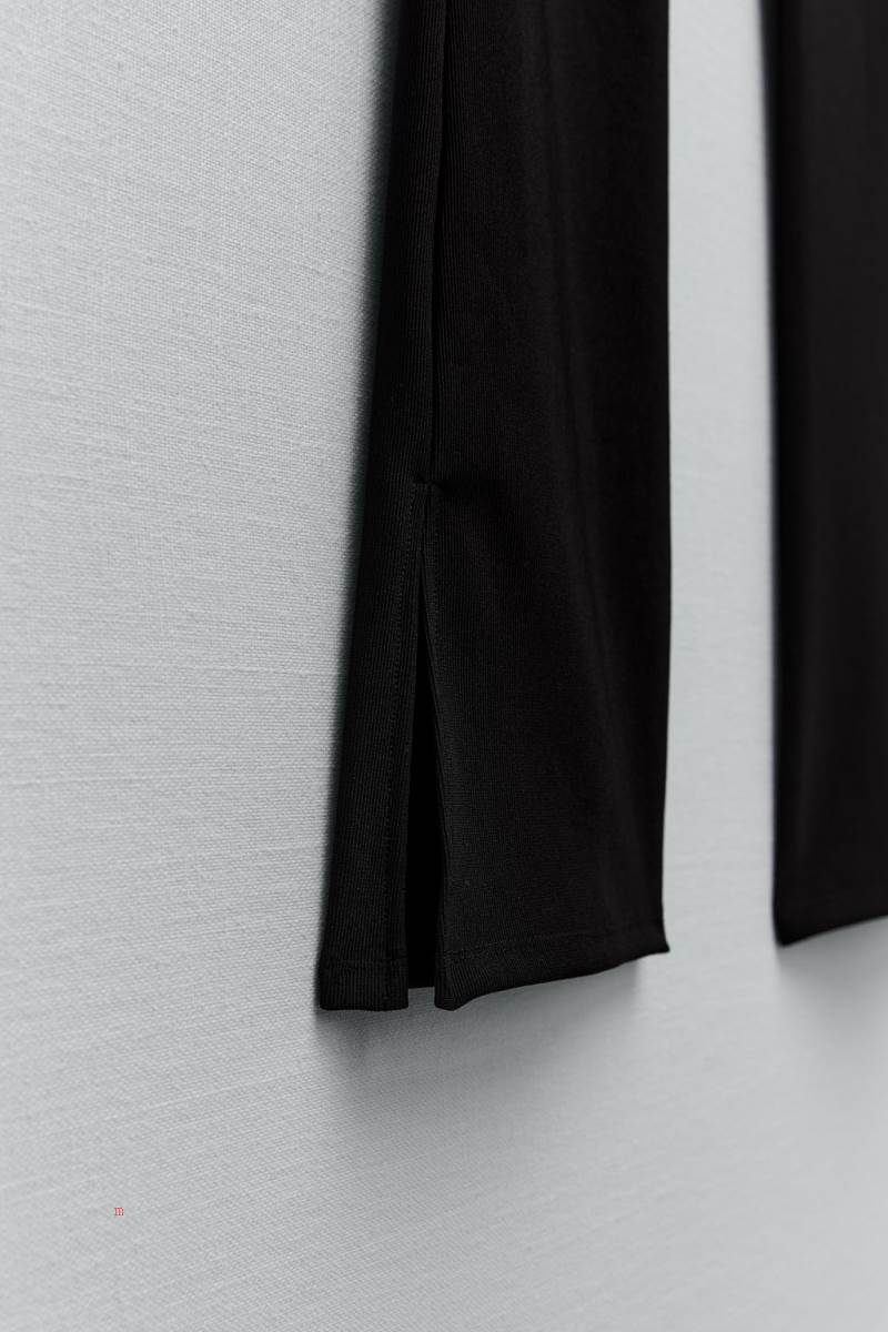 ZARA OTTOMAN SPLIT HEM Leggings Dam Svarta | PHTQJ-2104