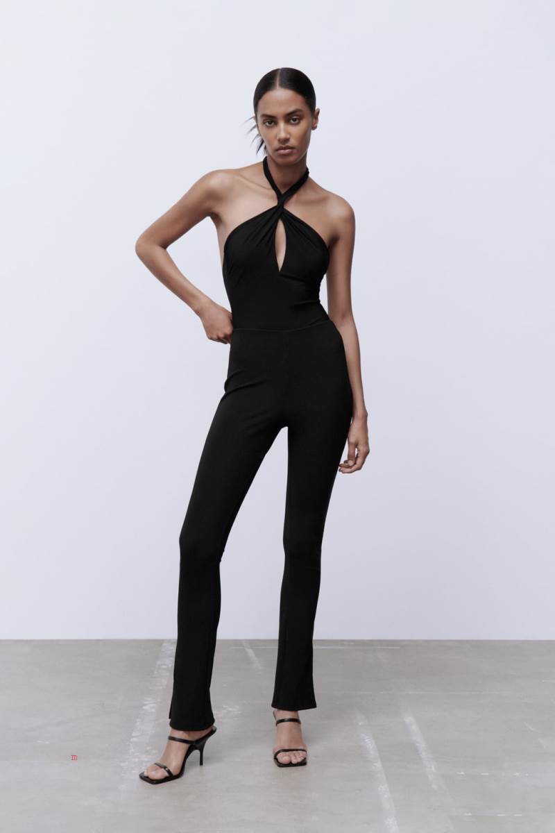 ZARA OTTOMAN SPLIT HEM Leggings Dam Svarta | PHTQJ-2104