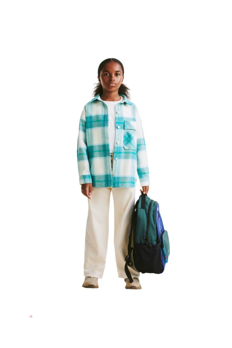 ZARA OVERSIZED CHECKED Övertröja Tjej Turkos | OWSCJ-5408