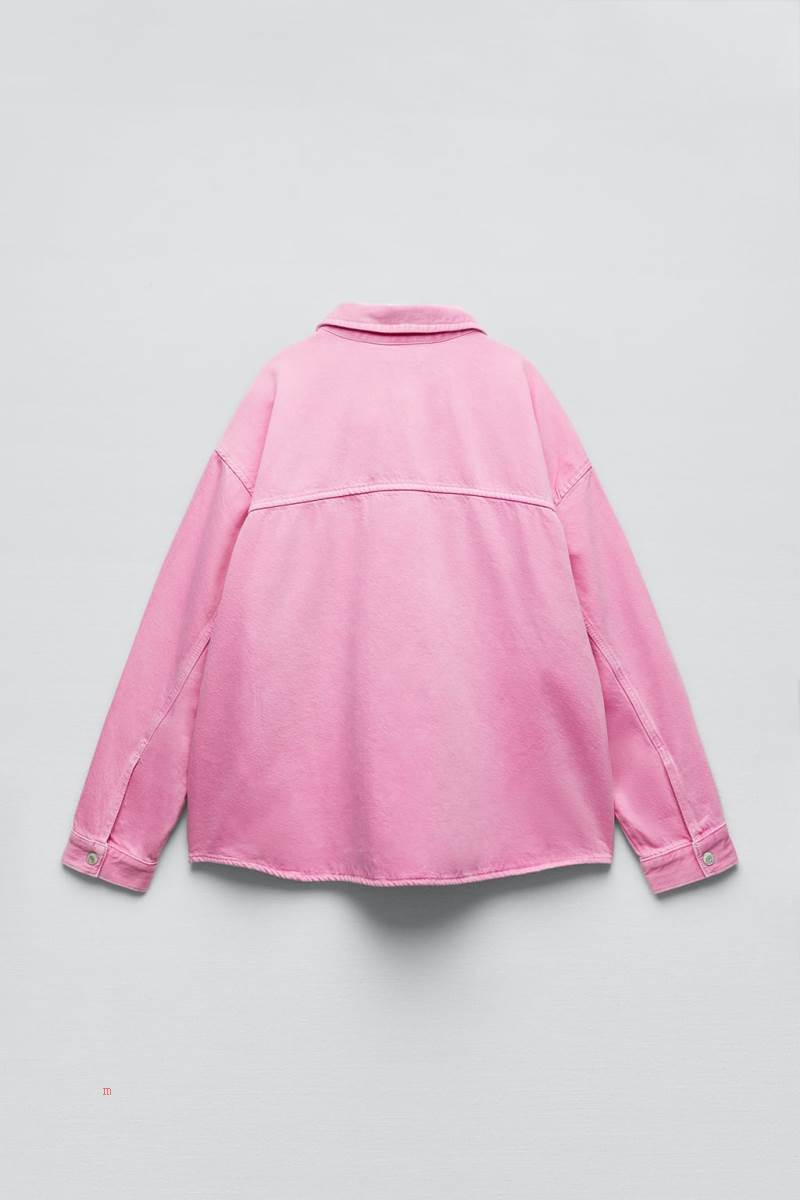 ZARA OVERSIZED DENIM Övertröja Dam Rosa | UZJCQ-2915