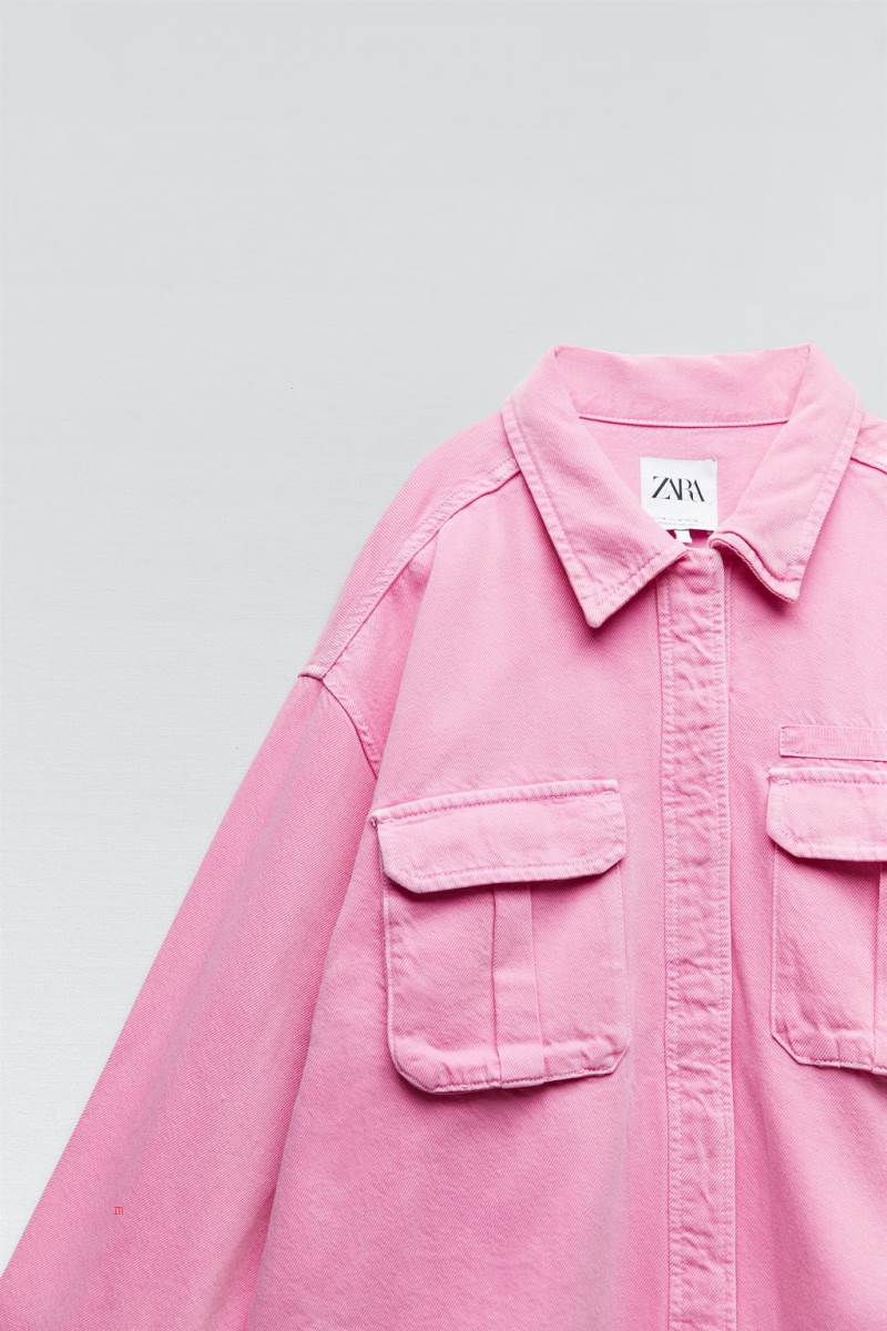 ZARA OVERSIZED DENIM Övertröja Dam Rosa | UZJCQ-2915