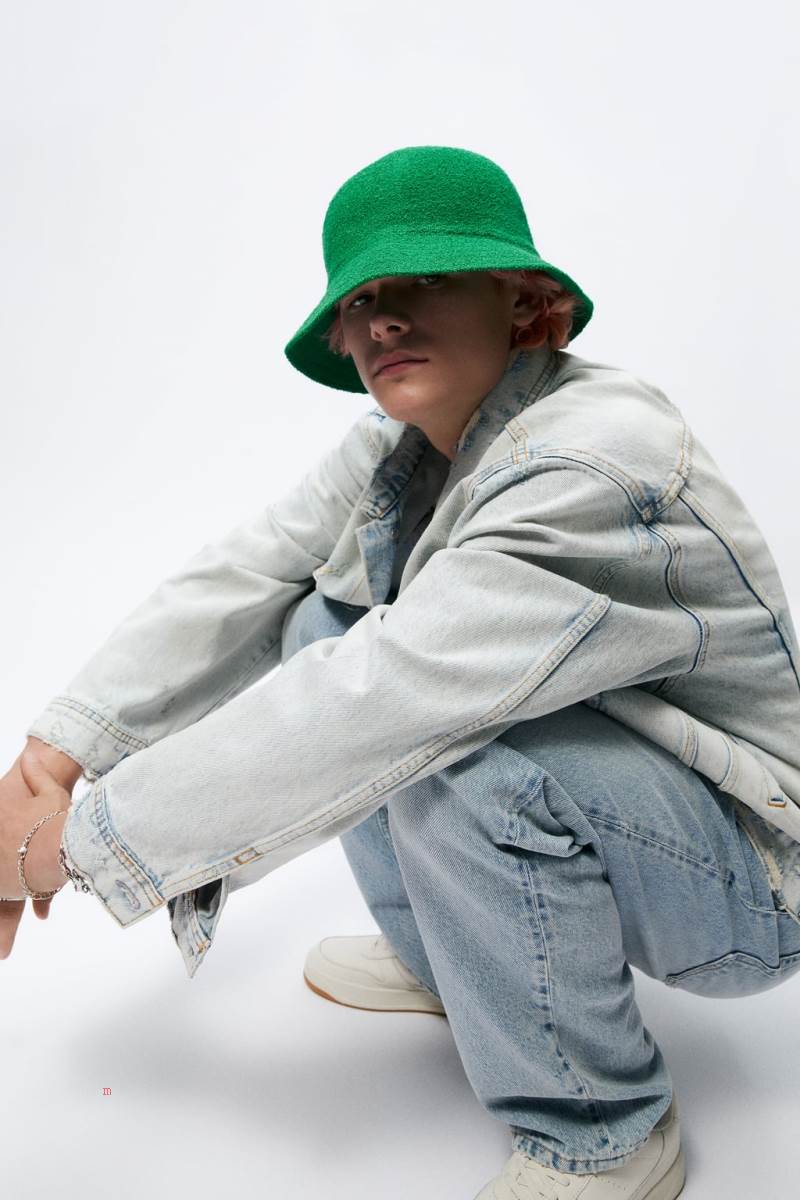 ZARA OVERSIZED Jeansjacka Herr Ljusblå | BVFJQ-9685