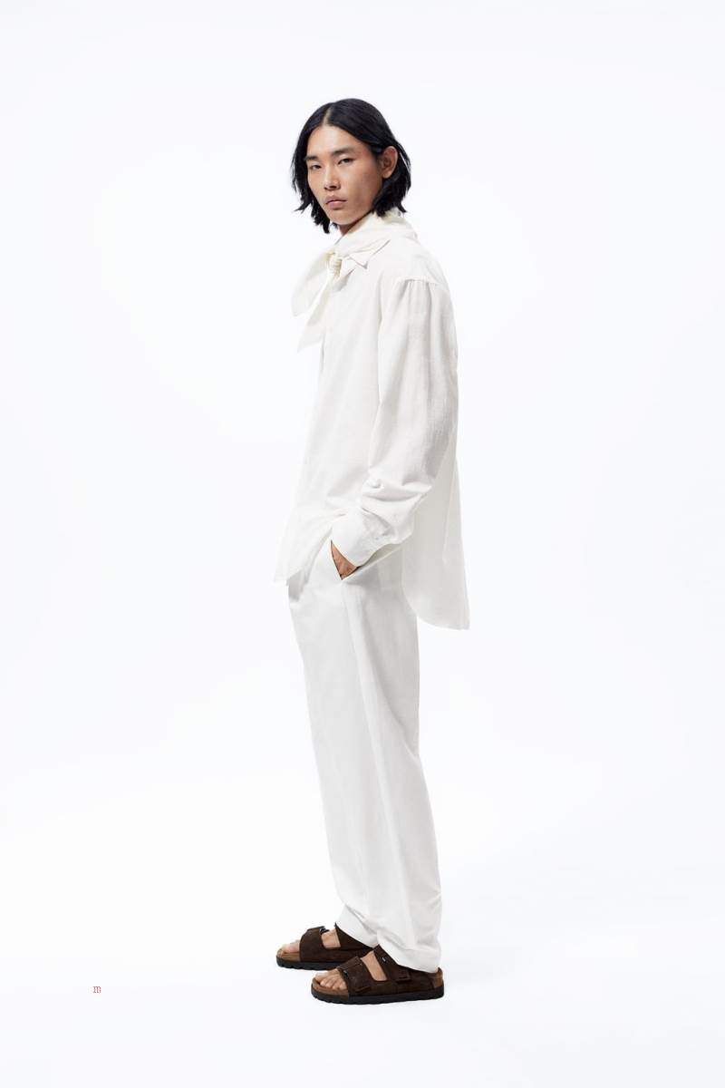 ZARA OVERSIZED Skjorta Herr Vita | RCDXI-0216