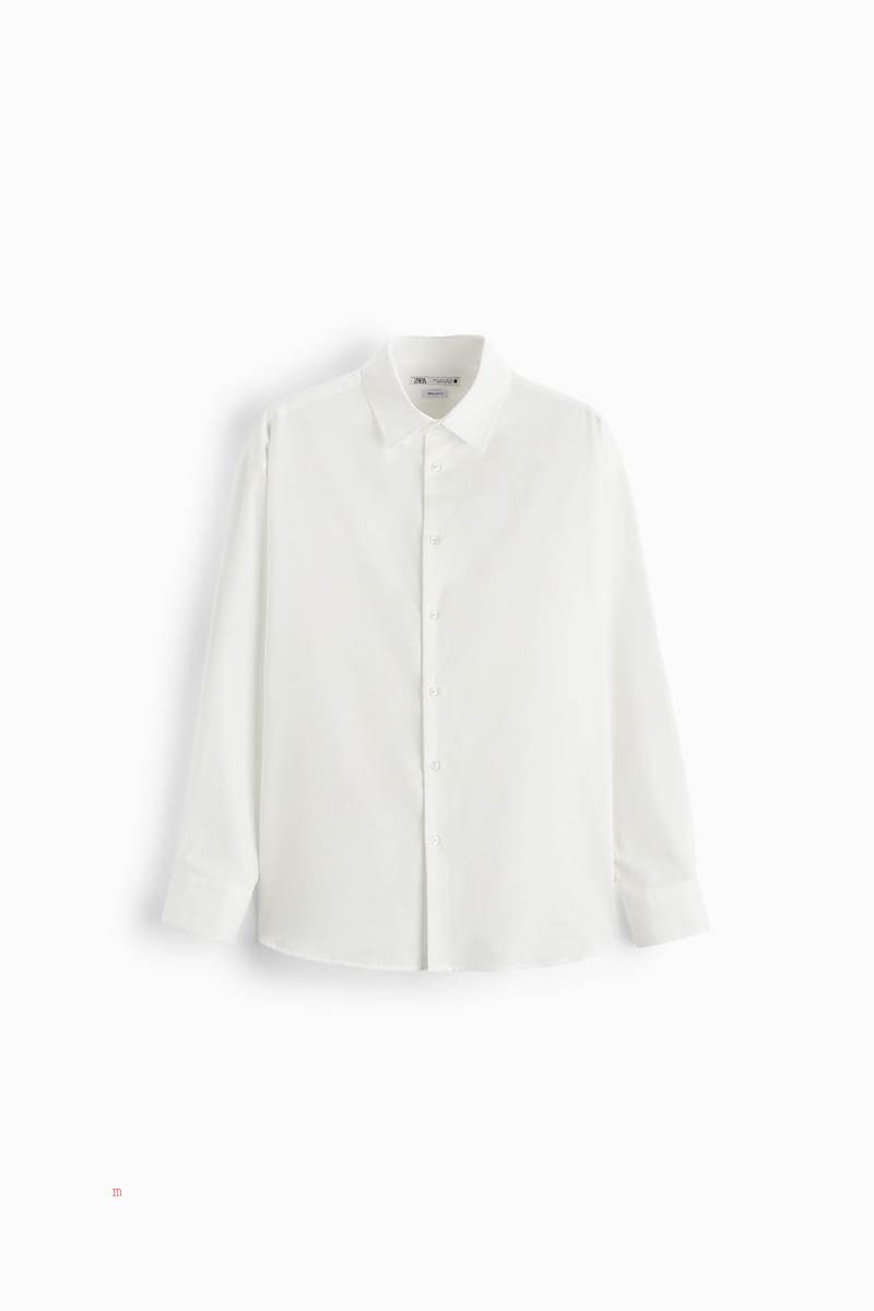 ZARA OVERSIZED Skjorta Herr Vita | RCDXI-0216