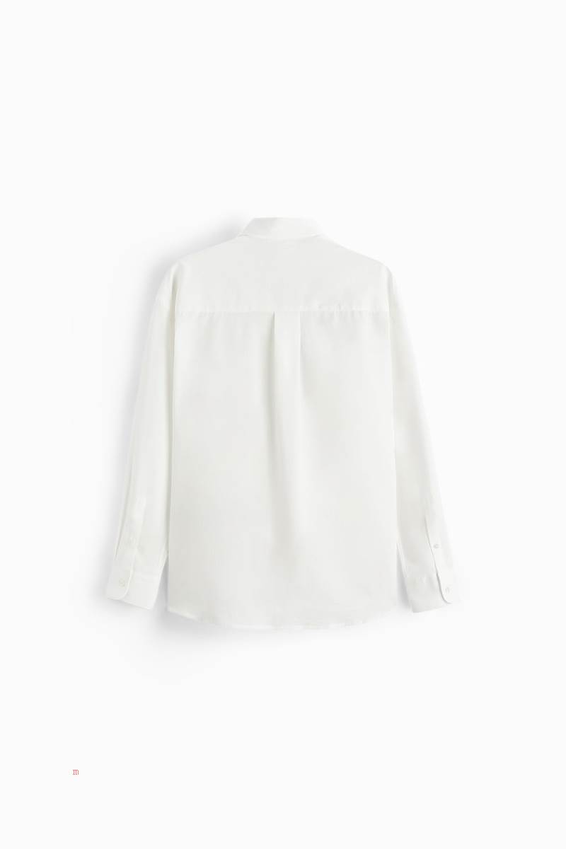 ZARA OVERSIZED Skjorta Herr Vita | RCDXI-0216