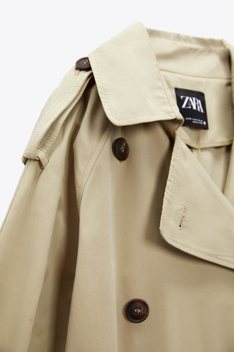 ZARA OVERSIZE DOUBLE-BREASTED TRENCH Rockar Dam Beige | HOLVD-8302
