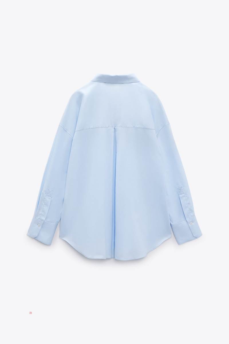ZARA OXFORD Skjorta Dam Ljusblå | CXWAK-9617