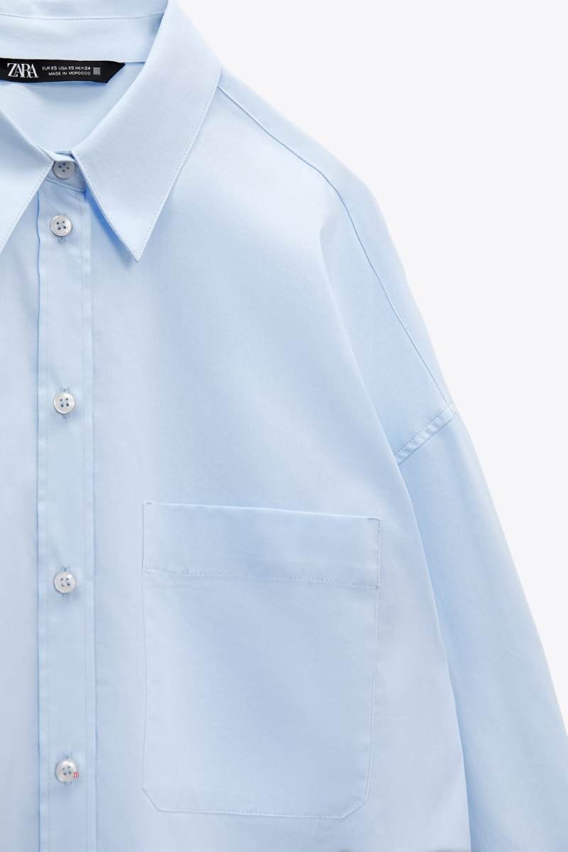 ZARA OXFORD Skjorta Dam Ljusblå | CXWAK-9617