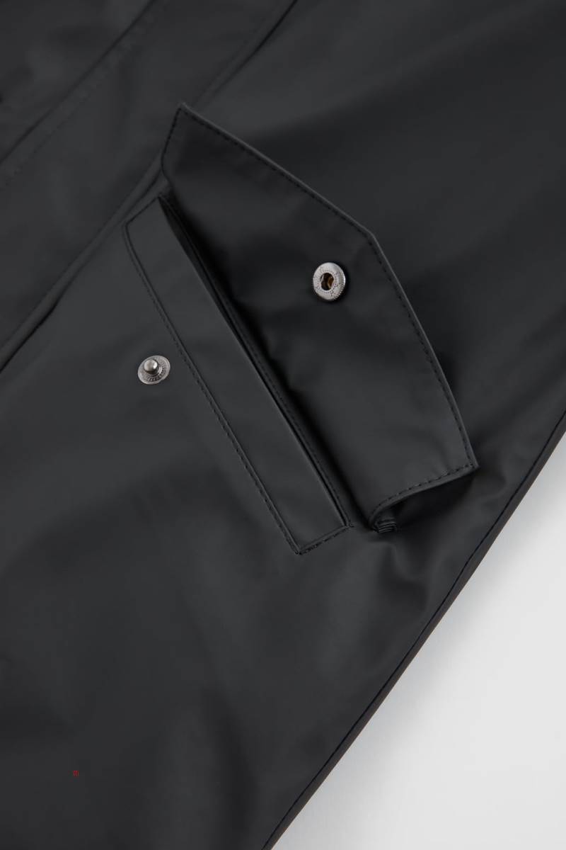 ZARA PADDED RUBBERISED PARKA WITH FAUX SHEARLING Vinterjackor Pojke Svarta | KNJQG-6820