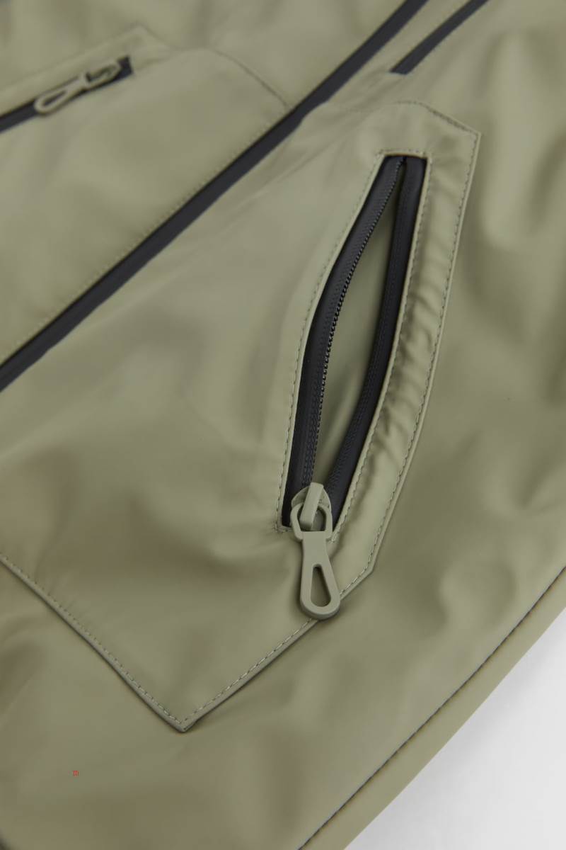 ZARA PADDED RUBBERISED PARKA WITH FAUX SHEARLING Vinterjackor Pojke Ljuskhaki | VWCDF-1805