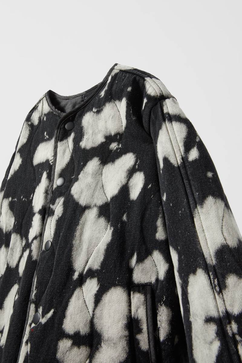 ZARA PADDED TIE-DYE Jeansjacka Pojke Svarta | BTUNH-9372