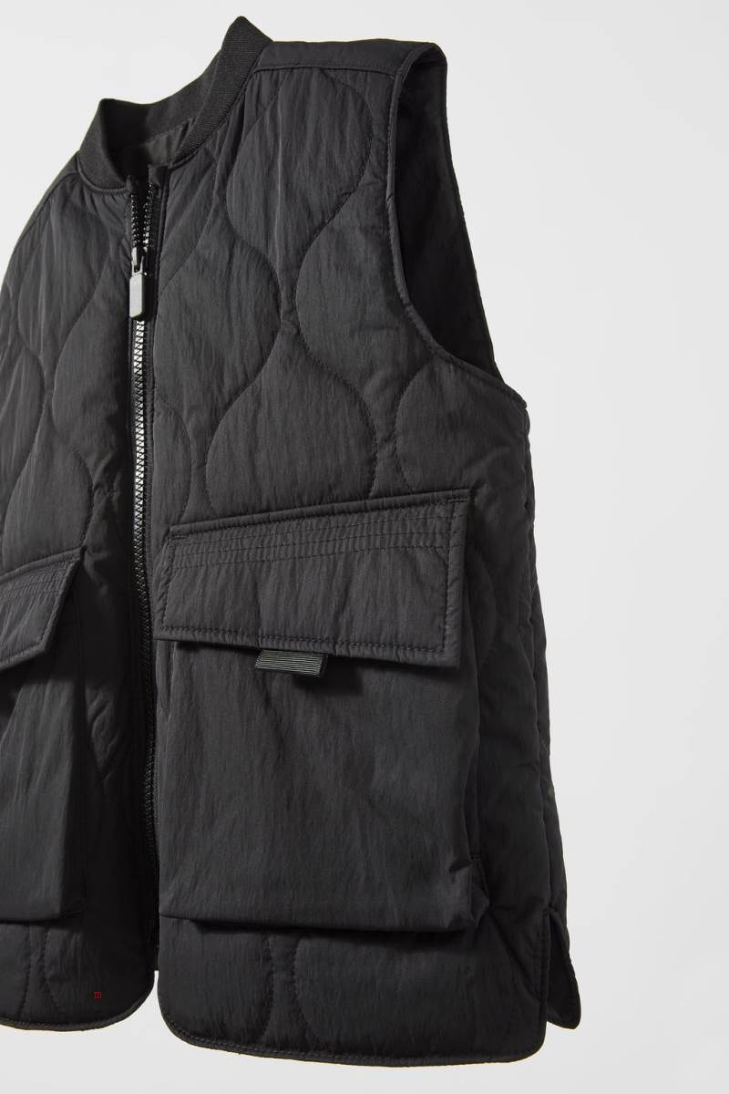 ZARA PADDED UTILITY Kostym Gilet Pojke Svarta | ATKEQ-0268