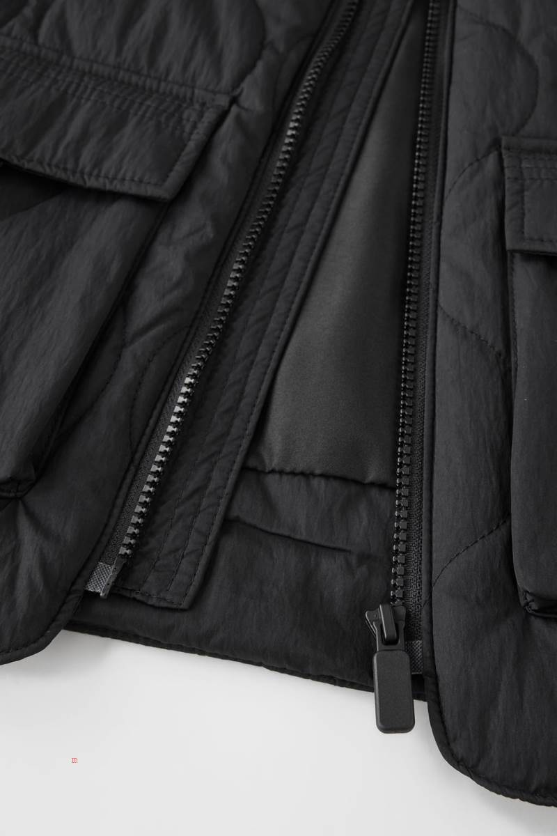 ZARA PADDED UTILITY Kostym Gilet Pojke Svarta | ATKEQ-0268