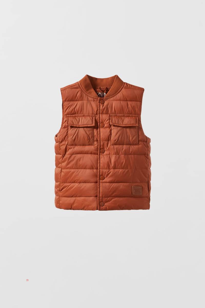 ZARA PADDED WITH GUSSETS Kostym Gilet Pojke Mörkröda | HPTDQ-8396