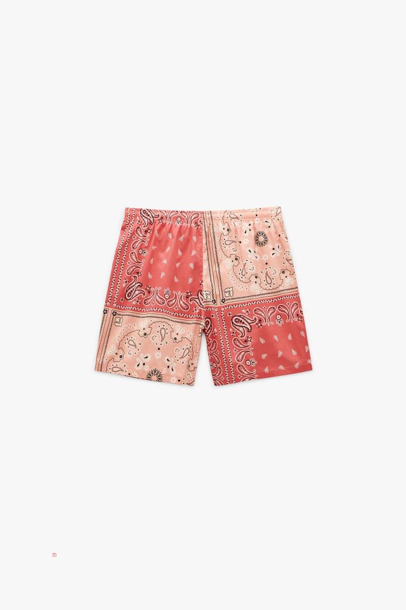 ZARA PAISLEY PRINT SWIMMING TRUNKS Badkläder Herr Röda | XRNMH-9024