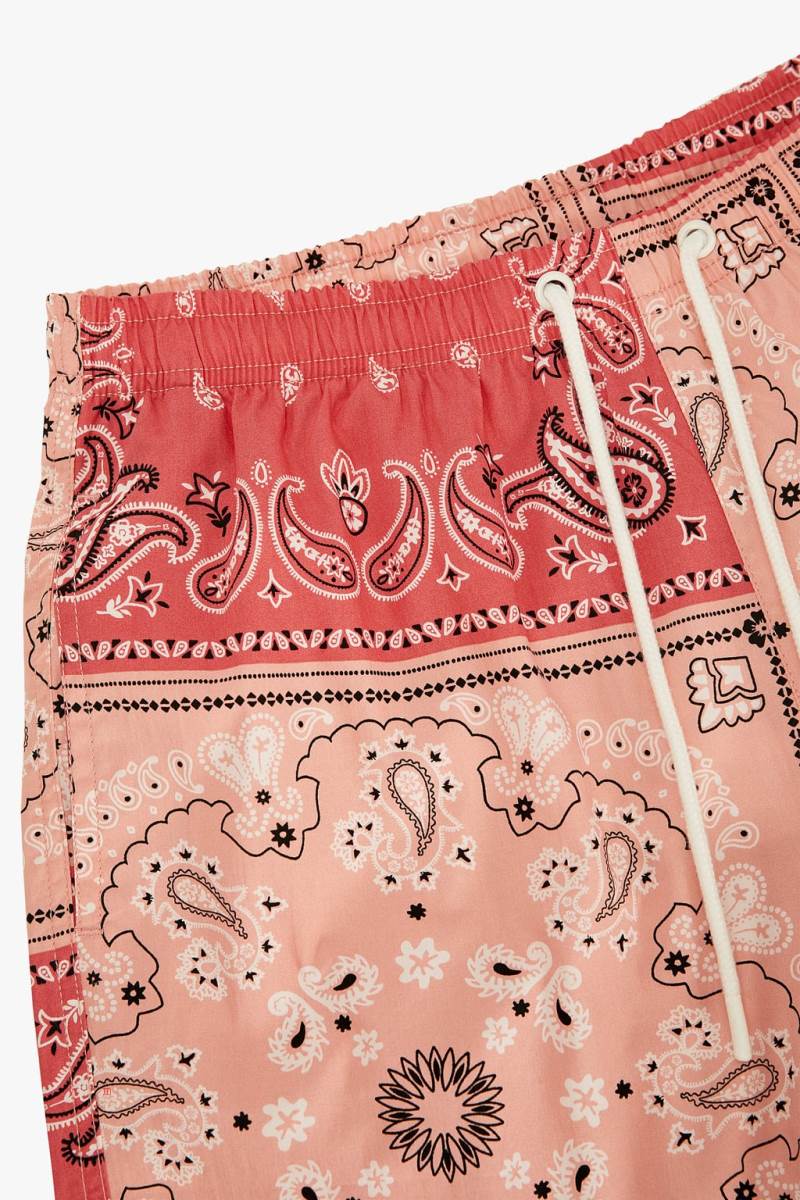 ZARA PAISLEY PRINT SWIMMING TRUNKS Badkläder Herr Röda | XRNMH-9024