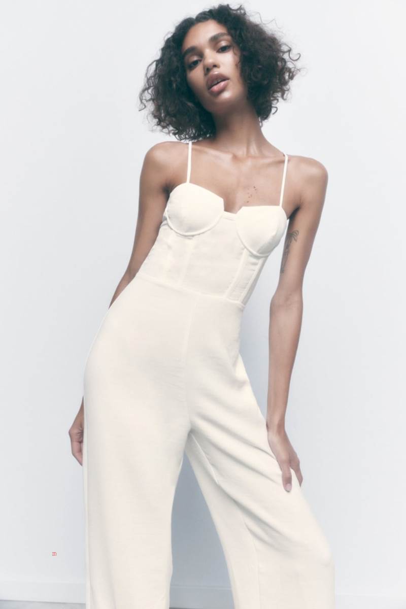ZARA PALAZZO CORSETRY-INSPIRED Jumpsuit Dam Vita | UGNDP-9521