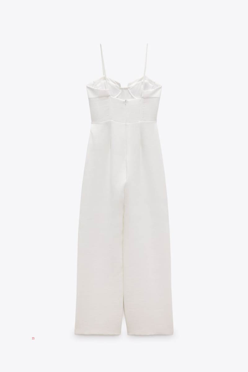 ZARA PALAZZO CORSETRY-INSPIRED Jumpsuit Dam Vita | UGNDP-9521