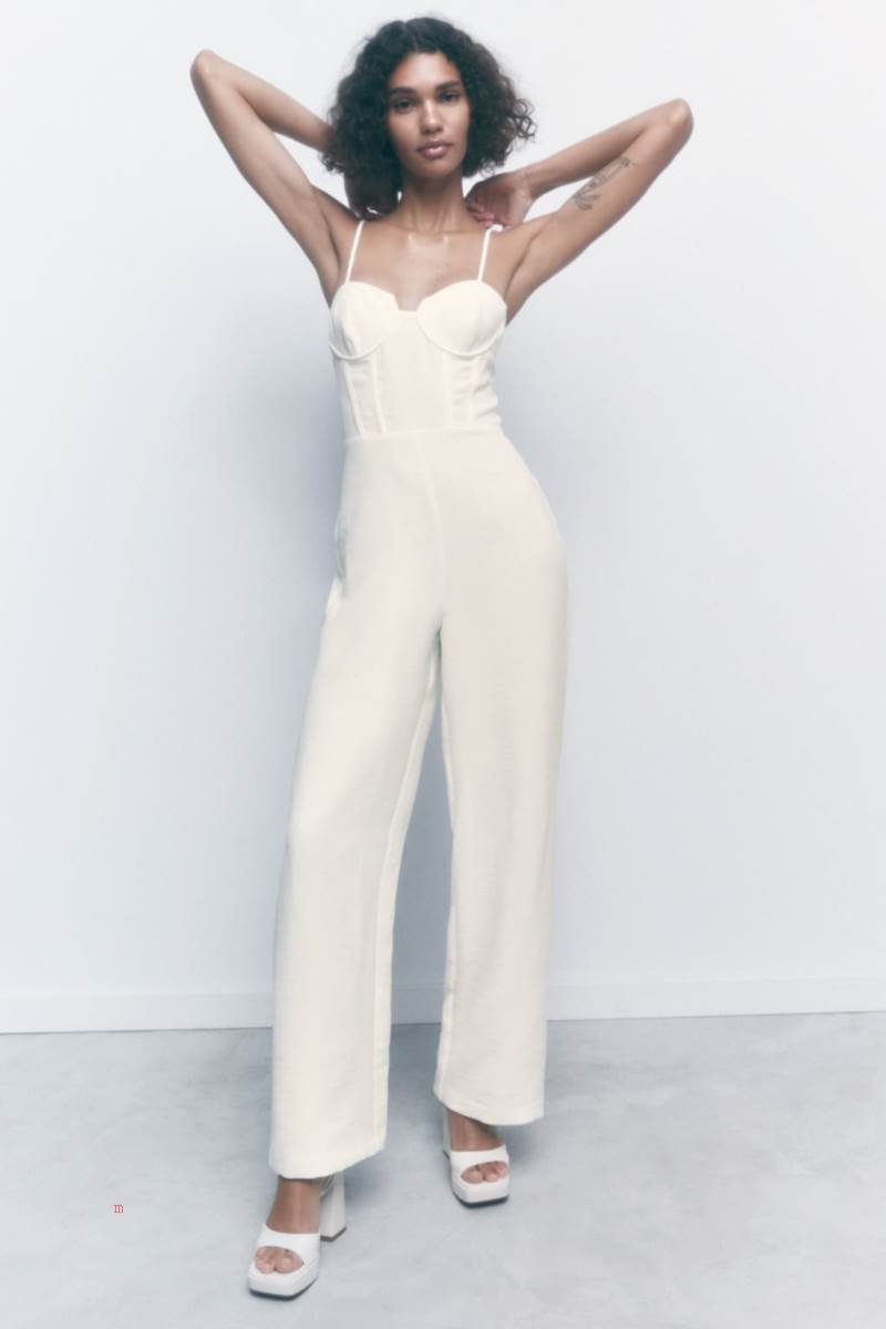 ZARA PALAZZO CORSETRY-INSPIRED Jumpsuit Dam Vita | UGNDP-9521